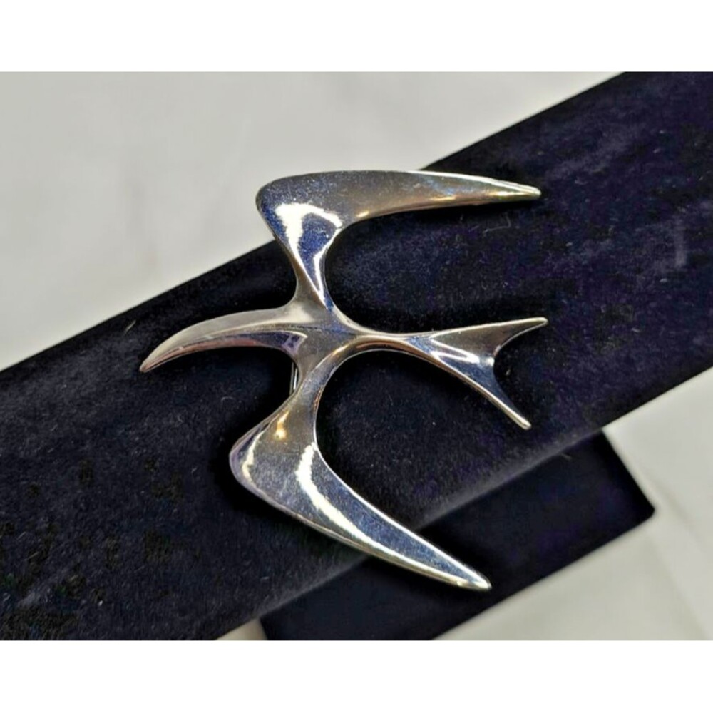 Vintage Sarah Coventry Seagull Brooch MCM 1960s Silver Tone